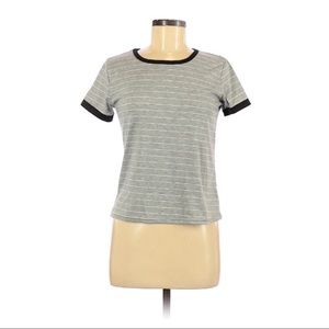 Gray and White Striped Tee